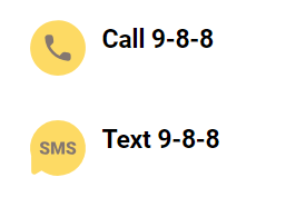 Graphic saying "Call 9-8-8, Text 9-8-8"